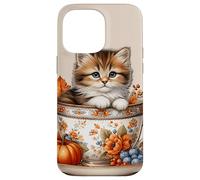 Cute Kitten Kawaii Cats Fall Coffee Mug Autumn Thanksgiving Custodia per iPhone 14 Pro Max