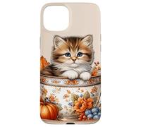 Cute Kitten Kawaii Cats Fall Coffee Mug Autumn Thanksgiving Custodia per iPhone 15 Plus