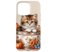 Cute Kitten Kawaii Cats Fall Coffee Mug Autumn Thanksgiving Custodia per iPhone 15 Pro Max