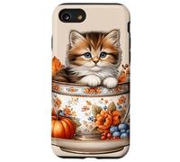 Cute Kitten Kawaii Cats Fall Coffee Mug Autumn Thanksgiving Custodia per iPhone SE (2020) / 7/8