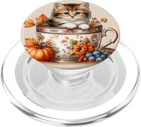 Cute Kitten Kawaii Cats Fall Coffee Mug Autumn Thanksgiving PopSockets PopGrip per MagSafe