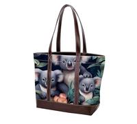 Cute Koala-1772 Fashion Washed Durable Leather Bag per le donne Top Handle Ladies Borse a tracolla con tasche cerniera, Multicolore 09, 33.8x12x31cm/13.3x4.7x12.2 in