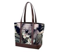 Cute Koala-1772 Fashion Washed Durable Leather Bag per le donne Top Handle Ladies Borse a tracolla con tasche cerniera, Multicolore 08, 33.8x12x31cm/13.3x4.7x12.2 in