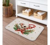 Cute Koala Christmas Festive Holiday Candy Cane Zerbino Asciugapassi Confortevole Tappeti Da Bagno Morbido Tappeto Entrata Per Esterno Interno Corridoio 40X60Cm
