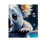 Cute Koala - Copertina grande sostituibile per libri, in pelle PU, riutilizzabile, adatta per notebook da 24,9 x 28 cm