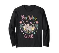 Cute Koala Floral Girls Birthday Party Maglia a Manica