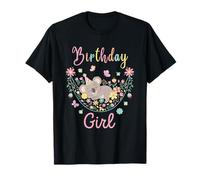 Cute Koala Floral Girls Birthday Party Maglietta