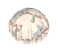 Cute koala on branch Cuffia da a per donna Cuffia da bagno per a impermeabile riutilizzabile DoubleElastic Shower Bath Hat con morbida e confortevole fodera in Peva Cuffia per capelli per