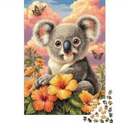 Cute Koala with Flowers 1000 Pezzi Cartolina Premium Set Di Puzzle Per Adulti Sfida Del Gioco Educativo Presente Divertente Pacchetto Valore 52x38cm/1000pcs