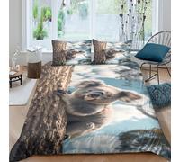 Cute Koalacopripiumino morbida microfibra 3 Pezzi stampa 3D cerniera nascosta Wild Animal Set Di Copripiumino incluso federe per cuscini aiosa morbido e comodo for adulti Super king（260x220cm）