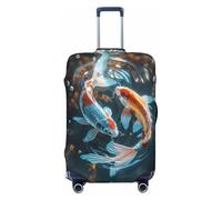 Cute Koi Fish Serenity Travel Luggage Covers - Elasticità Valigie Coperture Protector per bagagli 45-81 cm, Nero , S