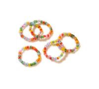 Cute Korean Colorful Bohemia Small Flower Ring Handmade Multi Beaded Rice Beads Ring For Women Beach Party Jewelry Gifts Nice processing