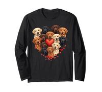 Cute Labrador Retriever Heart Love Dog Pet Valentine Maglia a Manica