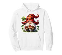 Cute Ladybug GNOME for Lucky Moms with Cloverleaf Shamrock Felpa con Cappuccio