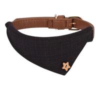Cute Leather Pet Collar, Plaid Triangle Shawl, Triangle Shawl Tie Style for Dogs, Cats, Small Pets