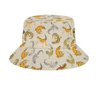 Cute Leopard Gecko Beige Cappello Bob Protezione UV Cappello da Pesca Stampa Bucket Hat per Escursionismo Donne Campeggio