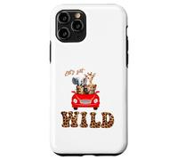 Cute Lets Get Wild Safari Zoo Animals Party Red Car Custodia per iPhone 11 Pro
