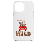 Cute Lets Get Wild Safari Zoo Animals Party Red Car Custodia per iPhone 13 Pro Max
