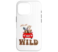 Cute Lets Get Wild Safari Zoo Animals Party Red Car Custodia per iPhone 16 Pro