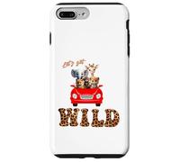Cute Lets Get Wild Safari Zoo Animals Party Red Car Custodia per iPhone 7 Plus/8 Plus