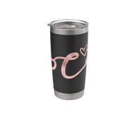 Cute Letter C Initial Monogram Nurse Rose Pink Stethoscope Bicchiere termico in acciaio inox doppia parete