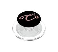 Cute Letter C Initial Monogram Nurse Rose Pink Stethoscope PopSockets PopGrip per MagSafe