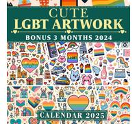 Cute LGBT Artwork Calendar 2025: 15-Month Covering Oct 2024 to Dec 2025, Bonus 3 Months 2024, with Holidays, Large Note Sections, Great Gift For Organizing & Planning