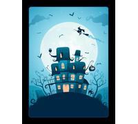 Cute Lined Halloween Composition Notebook / Journal: Fun Cool Spooky Festive Haunted House Notepad For Kids (Boys, Girls, Teens), Teachers & Students | A Great Gift | 8.25x11" | 150 Wide Ruled Pages.