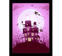 Cute Lined Halloween Composition Notebook / Journal: Fun Cool Spooky Pink Haunted House Notepad For Women and Kids (Girls, Teens), Teachers & Students | A Great Gift | 8.5x11" | 120 Wide Ruled Pages.
