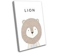 Cute Lion Animal For Kids Room SINGLE TELA parete arte foto stampa
