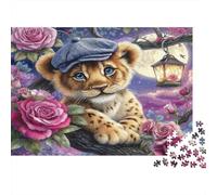 Cute Lion Cub Hat 1000 Pezzi Cartolina Premium Pacchetto Puzzle Senior Jigsaw Entusiasti Difficile Sfidante Decorazione Murale Pacchetto Valore 52x38cm/1000pcs