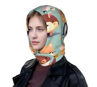 Cute Little Animals - Cappello invernale da donna, caldo, antivento, con | Scaldacollo reversibile snood, copricapo termico per pendolarismo all'aperto. Cappuccio morbido con chiusura a bottone per