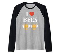 Cute Little Bee Funny Simple i Love Bees Maglia con Maniche Raglan