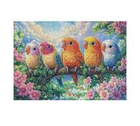 Cute Little Birds Rompicapo 300 Pezzi Per Regalo Di Battesimo Cartone Spesso Per Bambini Twigs Flora Foliage Tema Baby Per Attività Educativa Con Confezione Regalo Da Passatempo 300 PCS