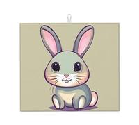 Cute Little Bunny - Tappetino scolapiatti 40,6 x 45,7 cm, altamente assorbente, adatto per piatti da cucina, scolapiatti, bar, da appendere
