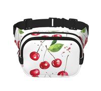 Cute Little Cherry - Marsupio unisex regolabile a doppio strato, per attività all'aperto, viaggi, corsa, escursionismo, Nero , Taglia unica
