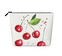 Cute Little Cherry - Trousse da viaggio versatile, in finta canapa, multiuso, organizer per accessori cosmetici, Nero , Taglia unica