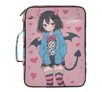 Cute Little Evil Anime Peach File Cartella espandibile 7 tasche formato A4 Lettera con chiusura a cerniera per casa ufficio viaggi cartelle di file appese