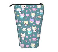 Cute Little Fox - Astuccio espandibile per matite, in tessuto Oxford multi-design, altezza regolabile, trousse multiuso