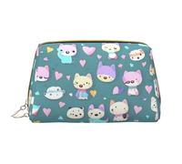 Cute Little Fox - Borsa per trucchi in pelle di grandi dimensioni, portatile, in pelle PVC, chiusura con cerniera, borsa da viaggio per articoli da toeletta, borsa da viaggio, bianca, taglia unica,