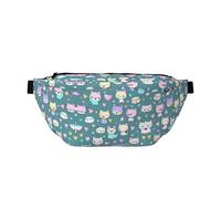 Cute Little Fox - Marsupio a tracolla grande, regalo per godersi sport, festival, allenamento, viaggi, corsa, casual, nero, taglia unica, Nero , Taglia unica