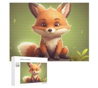 Cute Little Fox Puzzle per adulti 520 pezzi unico puzzle in legno regalo impegnativo puzzle per serate di gioco in famiglia 38 x 50 cm