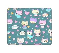 Cute Little Fox Square - Tappetino per mouse quadrato con base in gomma antiscivolo, impermeabile, per computer portatile da ufficio, per casa, ufficio, viaggi, 20,3 x 26,2 cm