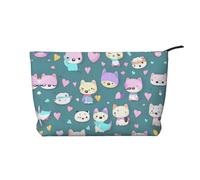 Cute little fox - Trousse per trucchi in velluto a coste, versatile, con cerniera, per uso quotidiano e organizer da viaggio, Nero , Taglia unica