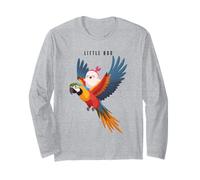 Cute Little Ghost Riding a Parrot Pet Halloween Kids Toddler Maglia a Manica