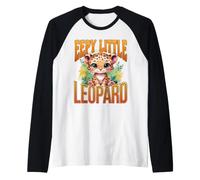 Cute Little Leopard Cub Cute Baby Panther Big Cat Maglia con Maniche Raglan