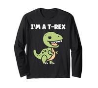 Cute little minimalist tyrannosaurus dinosaur i'm a t-rex Maglia a Manica