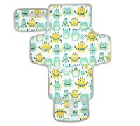 Cute Little Monsters - Fasciatoio riutilizzabile con tasca in tessuto portatile per il cambio del pannolino, leggero e pieghevole