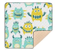 Cute Little Monsters - Tappetino da gioco per bambini, in morbida schiuma, per bambini, 127 x 127 cm, colore: verde e giallo