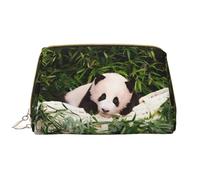Cute Little Panda chiusura a cerniera in pelle portatile impermeabile borsa cosmetica per casa viaggio per organizzare articoli da toeletta vari, bianco, Taglia unica